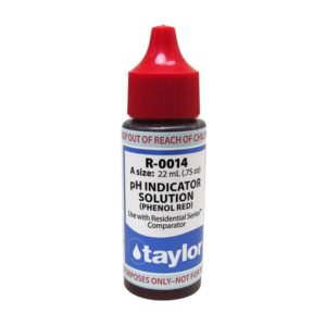 pH Indicator Solution (for Residential Series™), Phenol Red, .75 oz, Dropper Bottle .75OZ